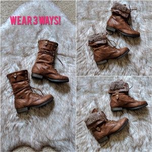 Faux Fur Lined LaceUp Boot - Multiple Ways to Wear